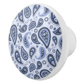 Blauw Paisley Patroon Keramische Knop (Rechts)