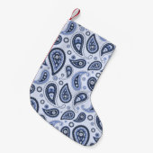 Blauw Paisley Patroon Kleine Kerstsok (Voorkant (Hangend))