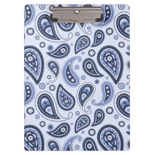 Blauw Paisley Patroon Klembord (Voorkant)