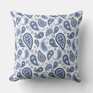 Blauw Paisley Patroon Kussen