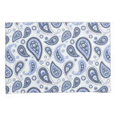 Blauw Paisley Patroon Kussensloop (Voorkant-Rechts)
