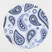 Blauw Paisley Patroon Labels (Design 2)