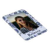 Blauw Paisley Patroon Magneet (Rechterzijde)