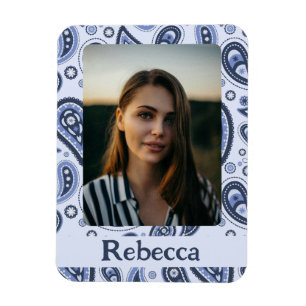 Blauw Paisley Patroon Magneet