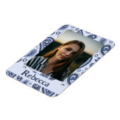 Blauw Paisley Patroon Magneet (Linkerzijde)