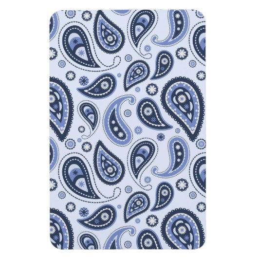 Blauw Paisley Patroon Magneet (Verticaal)