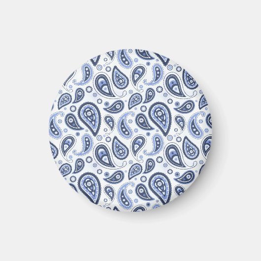 Blauw Paisley Patroon Magneet (Voorkant)