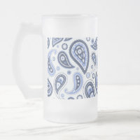 Blauw Paisley Patroon