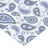 Blauw paisley patroon medium tafelloper (Hoek)