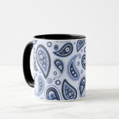 Blauw Paisley Patroon Mok (Voorkant links)
