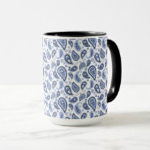 Blauw Paisley Patroon Mok (Voorkant rechts)