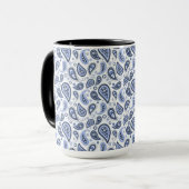 Blauw Paisley Patroon Mok (Voorkant links)