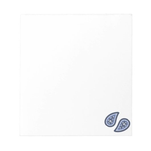 Blauw Paisley Patroon Notitieblok (Voorkant)