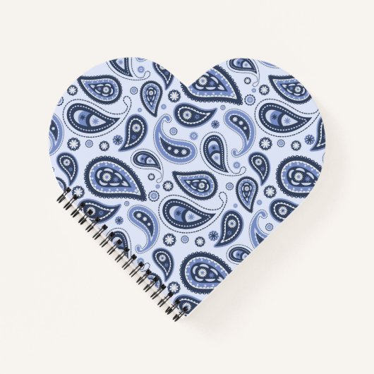 Blauw Paisley Patroon Notitieboek (Voorkant)