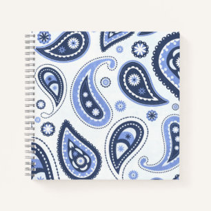Blauw paisley patroon notitieboek