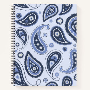 Blauw Paisley Patroon Notitieboek