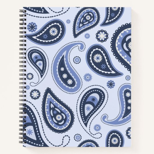 Blauw Paisley Patroon Notitieboek (Voorkant)
