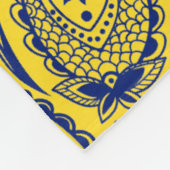 Blauw Paisley patroon op geel Fleece Deken (Hoek)