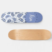 Blauw paisley patroon persoonlijk skateboard (Horizontaal)