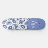 Blauw paisley patroon persoonlijk skateboard (Horizontaal)