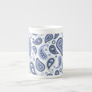 Blauw Paisley Patroon Porselein Kop