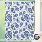 Blauw Paisley Patroon Raamsticker (Huis)