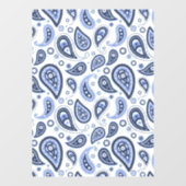 Blauw Paisley Patroon Raamsticker (Vel)