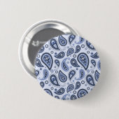Blauw Paisley Patroon Ronde Button 5,7 Cm (Voorkant /achterkant)