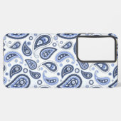 Blauw Paisley Patroon Samsung Galaxy Hoesje (Achterkant horizontaal)