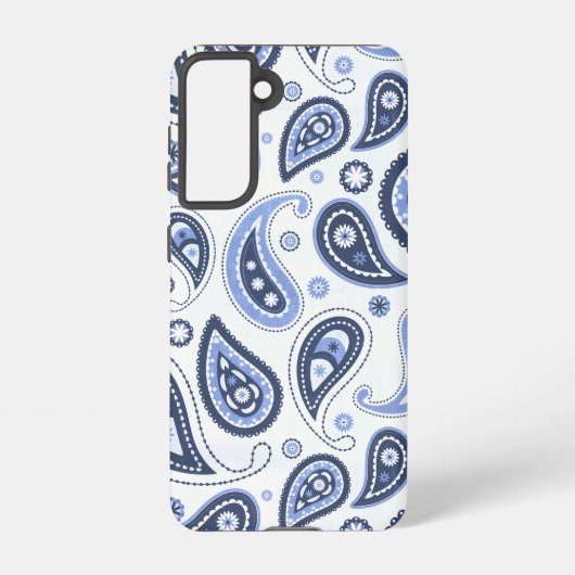 Blauw Paisley Patroon Samsung Galaxy Hoesje (Achterkant)