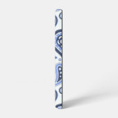 Blauw Paisley Patroon Samsung Galaxy Hoesje (Linkerkant)