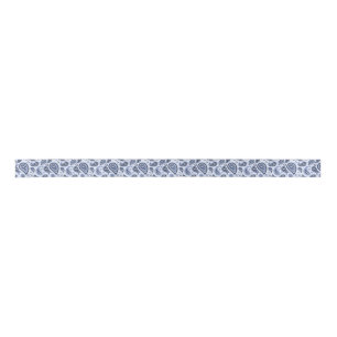 Blauw Paisley Patroon Satijnen Lint