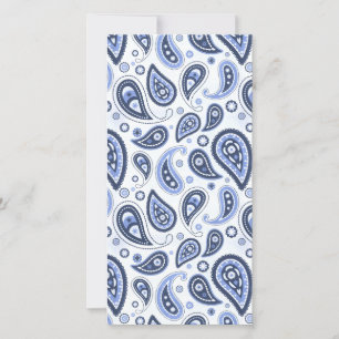 Blauw paisley patroon save the date