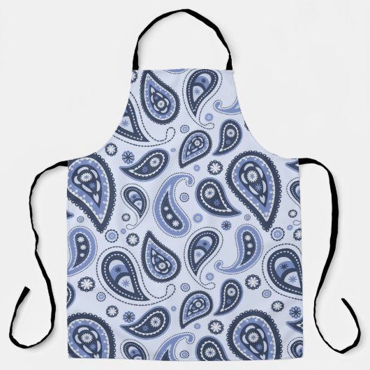 Blauw Paisley Patroon Schort (Voorkant)