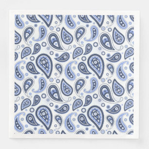 Blauw Paisley Patroon Servet