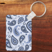 Blauw Paisley Patroon Sleutelhanger (Achterkant)