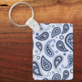 Blauw Paisley Patroon Sleutelhanger (Voorkant)
