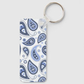 Blauw paisley patroon sleutelhanger (Achterkant)