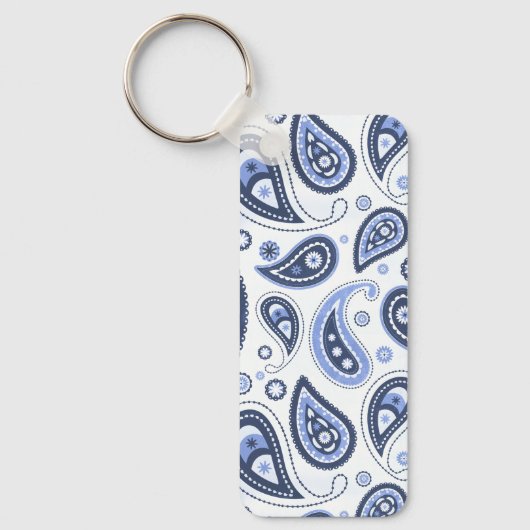 Blauw paisley patroon sleutelhanger (Voorkant)