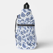 Blauw Paisley Patroon Sling Bag (Voorkant)
