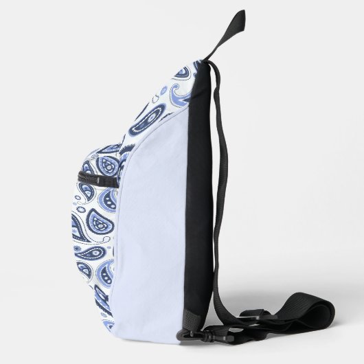 Blauw Paisley Patroon Sling Bag (Rechts)