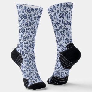 Blauw paisley patroon sokken