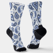 Blauw Paisley Patroon Sokken (Gebogen)