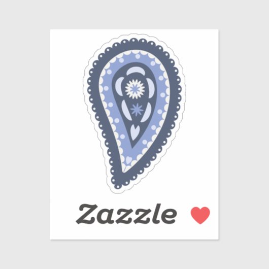 Blauw paisley patroon sticker (Vel)