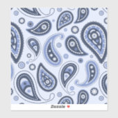 Blauw Paisley Patroon Sticker (Vel)