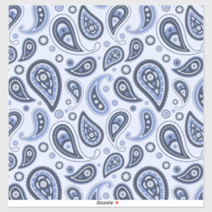 Blauw Paisley Patroon Sticker