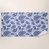 Blauw Paisley Patroon Strandlaken (Voorkant)