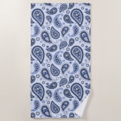 Blauw Paisley Patroon Strandlaken (Voorkant)