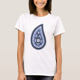Blauw Paisley Patroon T-shirt
