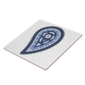 Blauw Paisley Patroon Tegeltje (Zijkant)